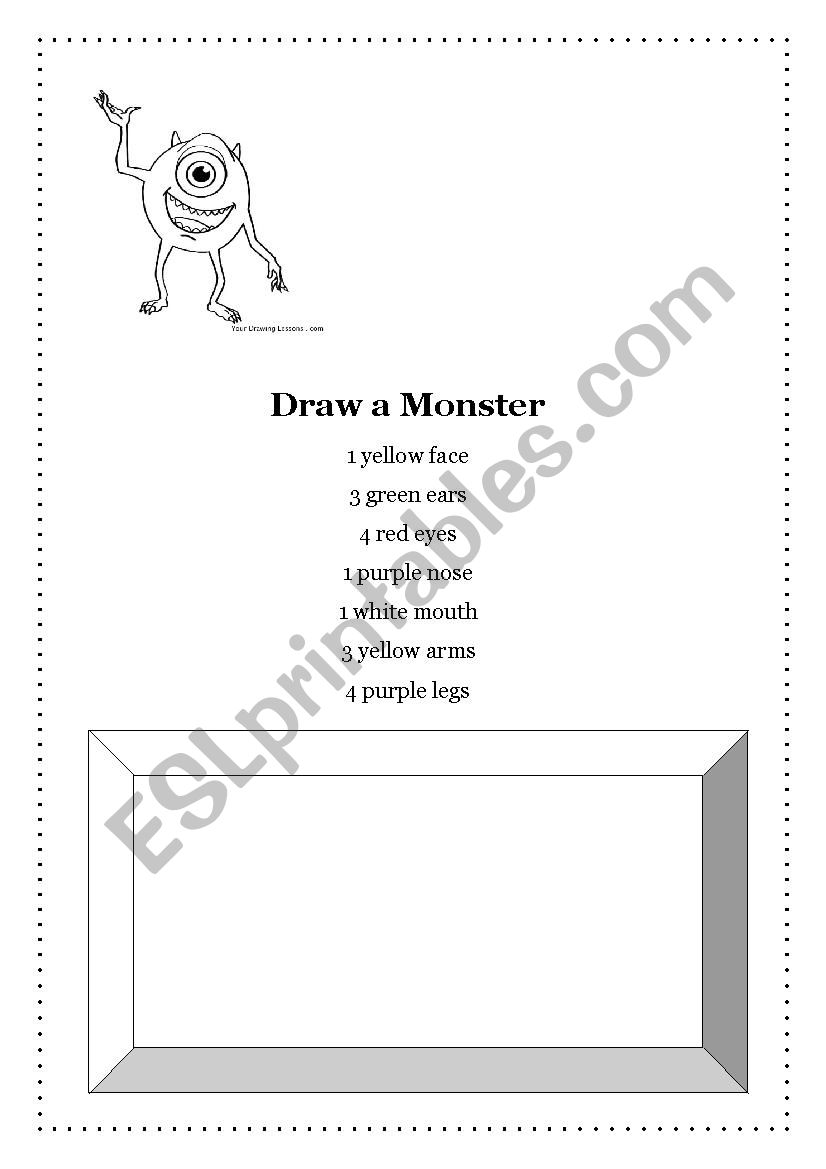 Draw a monster worksheet