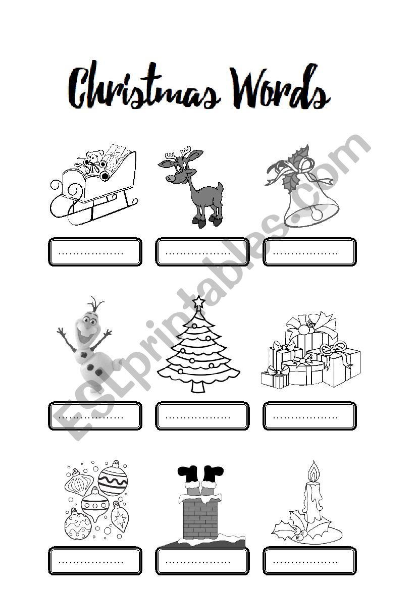 Christmas Words  worksheet