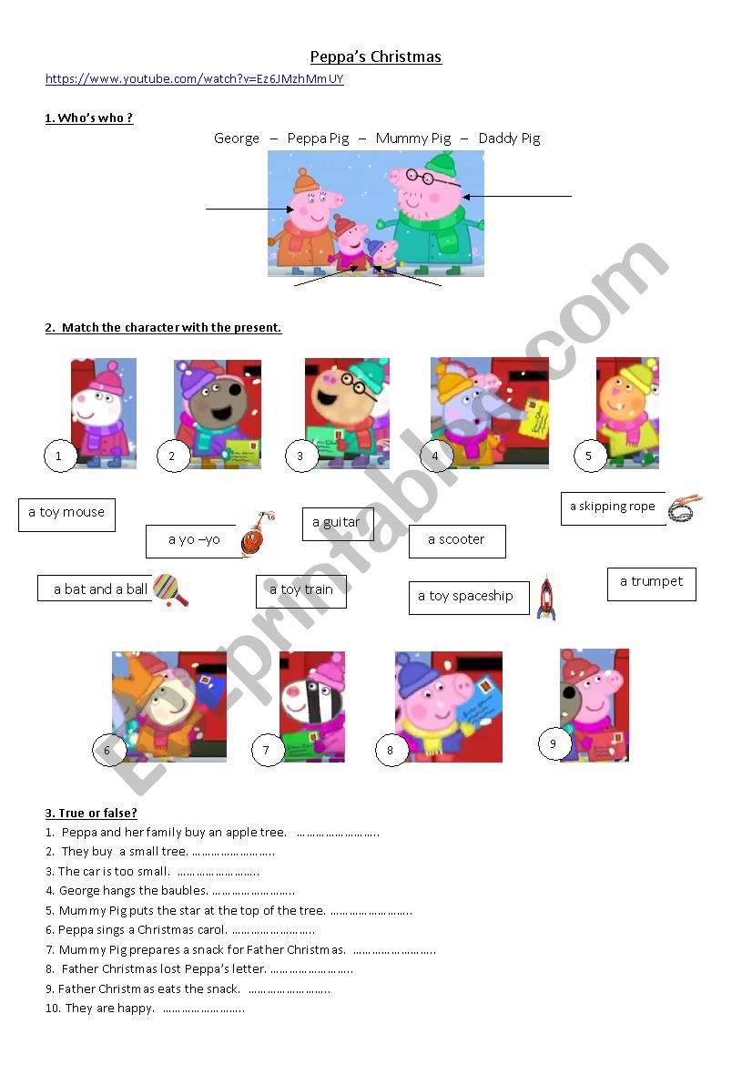 Peppas Christmas  worksheet