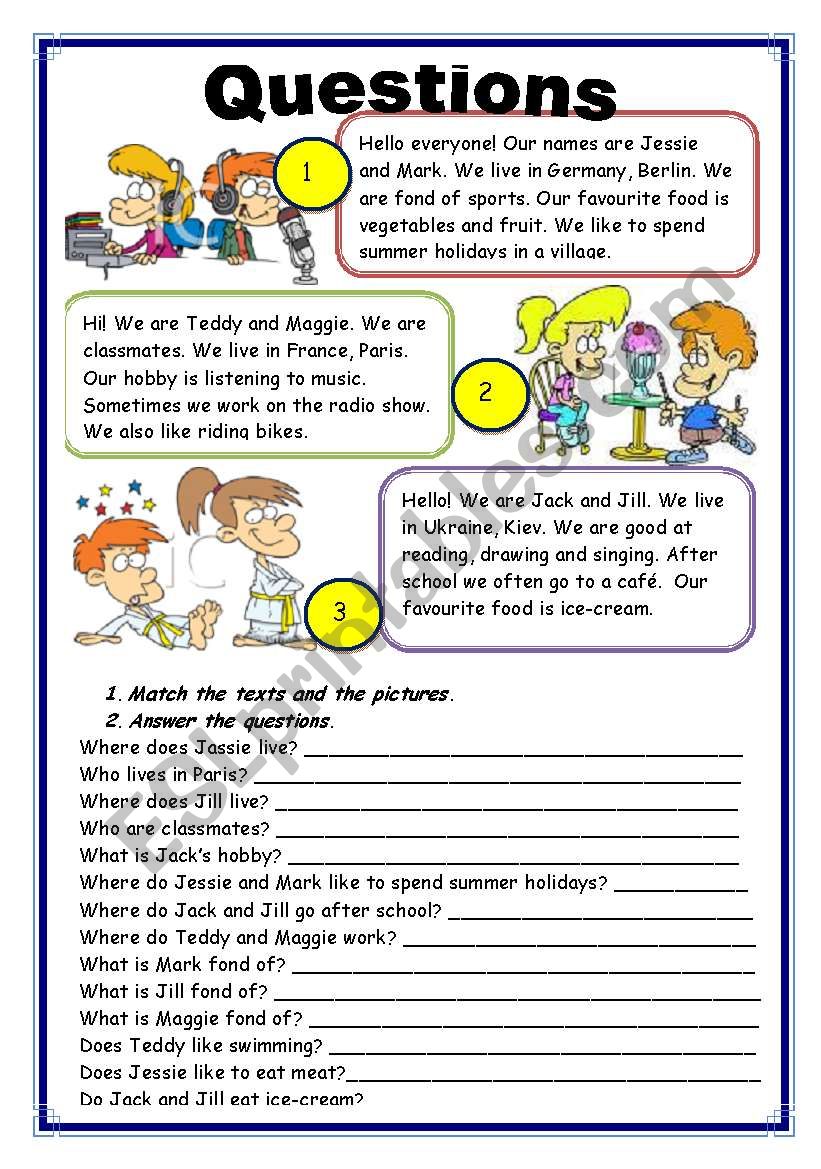 QUESTIONS Family Questions ESL Worksheet By Svetlana F 