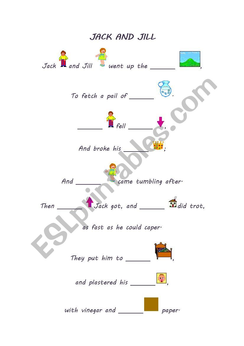 JACK AND JILL  worksheet