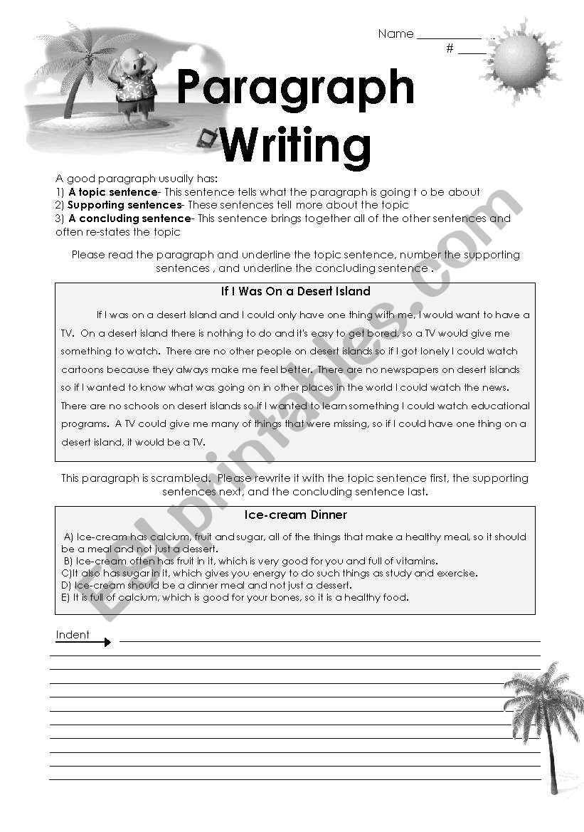 Paragraphing Practice Worksheet