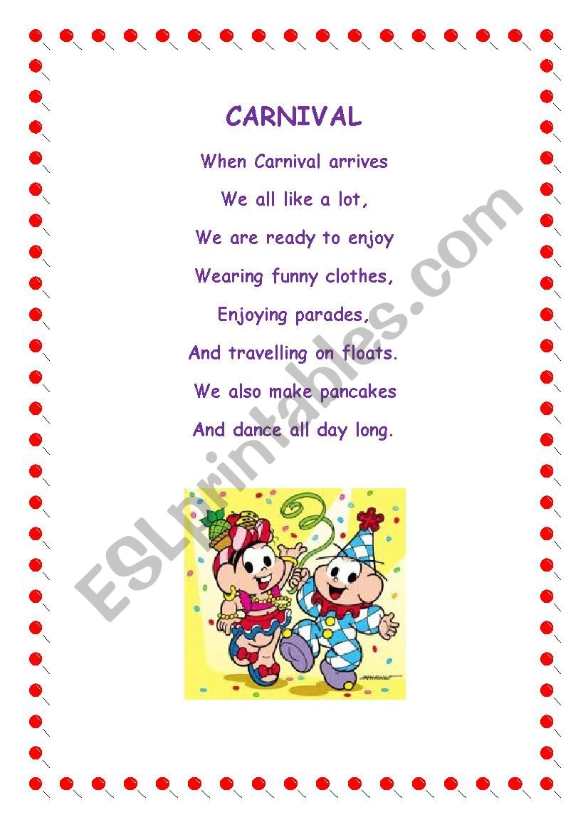 Carnival worksheet