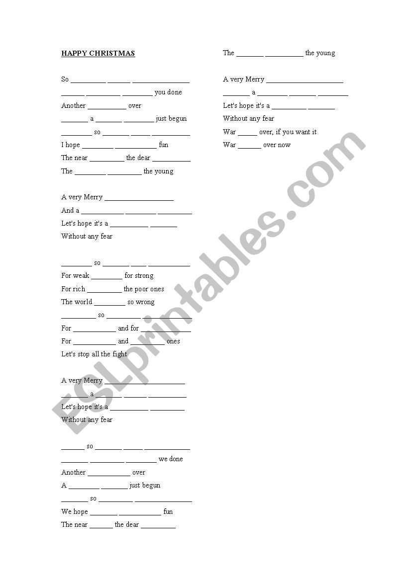 CAROLS worksheet