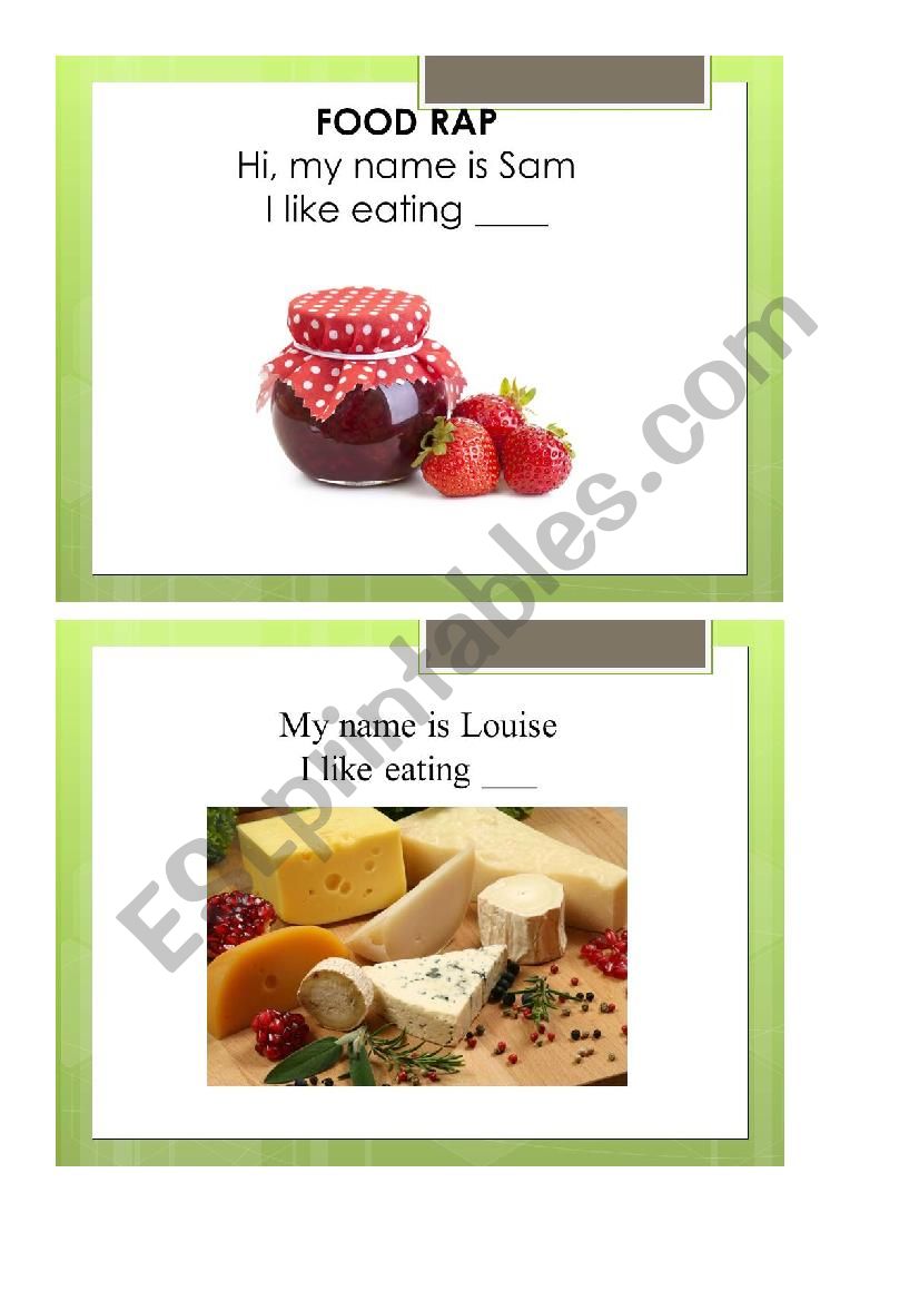 Food Rap worksheet