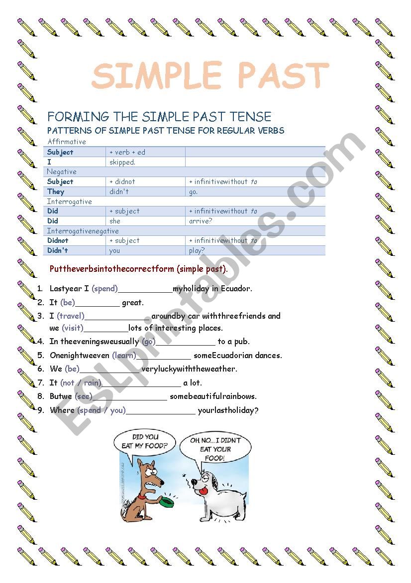 Simple Past - ESL worksheet by EliNao