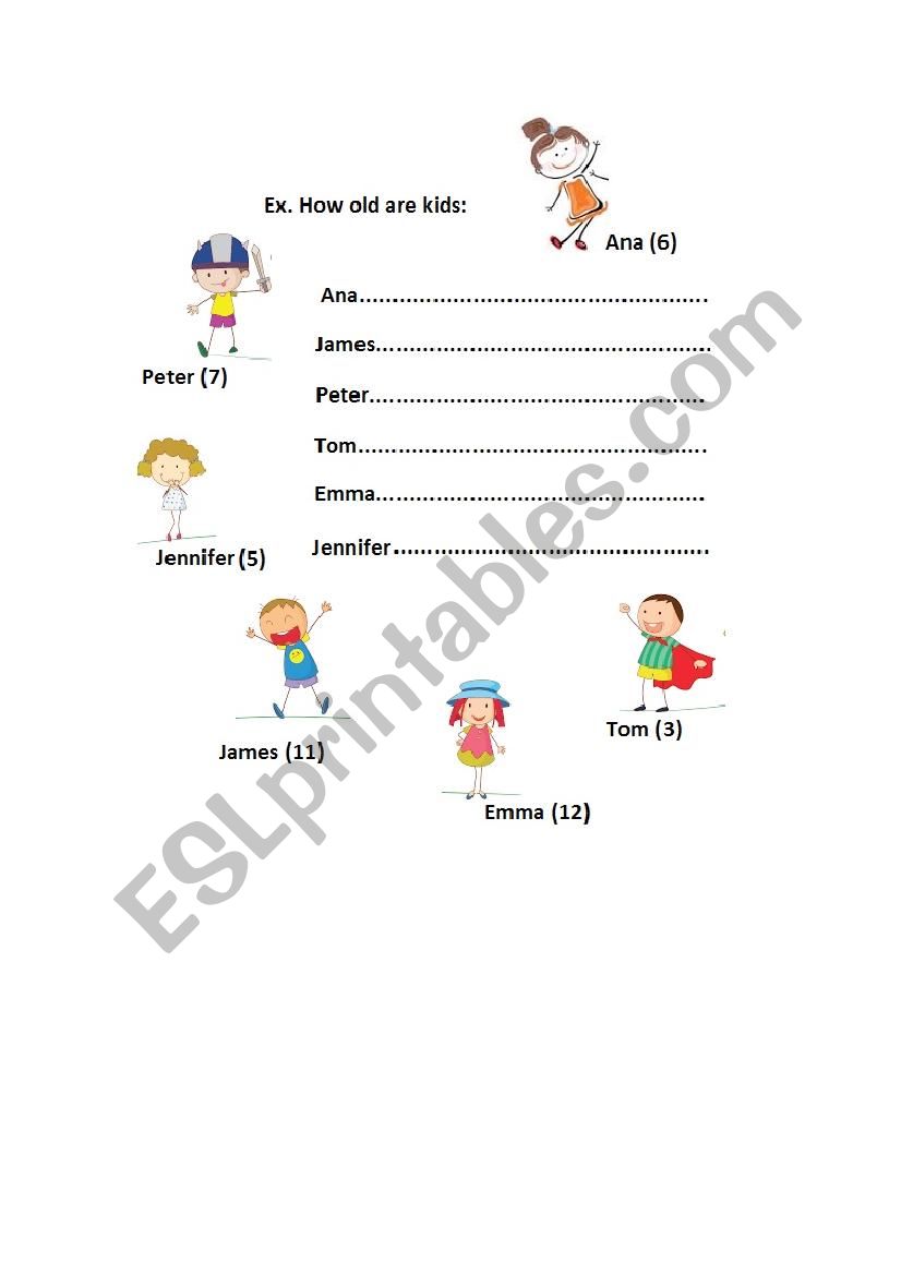 Age  worksheet