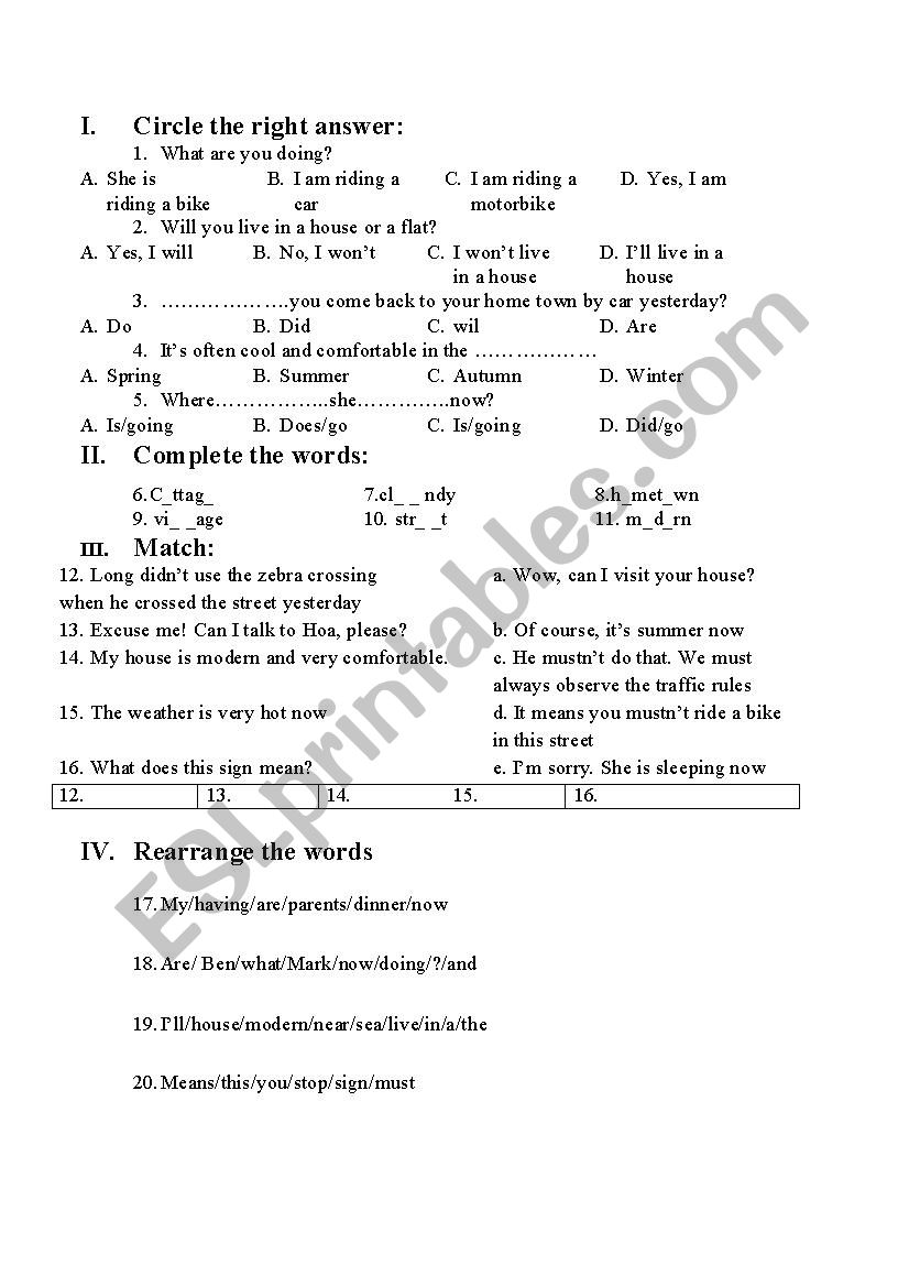 co worksheet