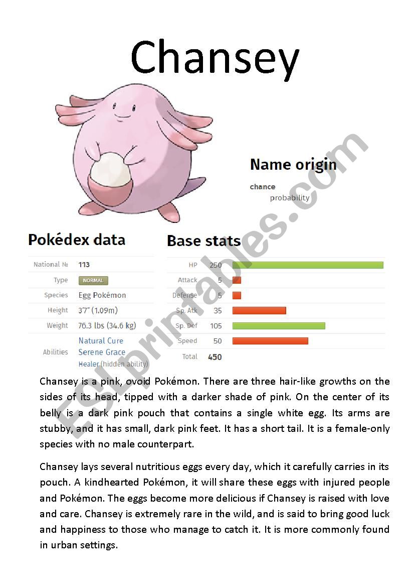 Pokémon Database (5 of 8) - ESL worksheet by Ipsagel