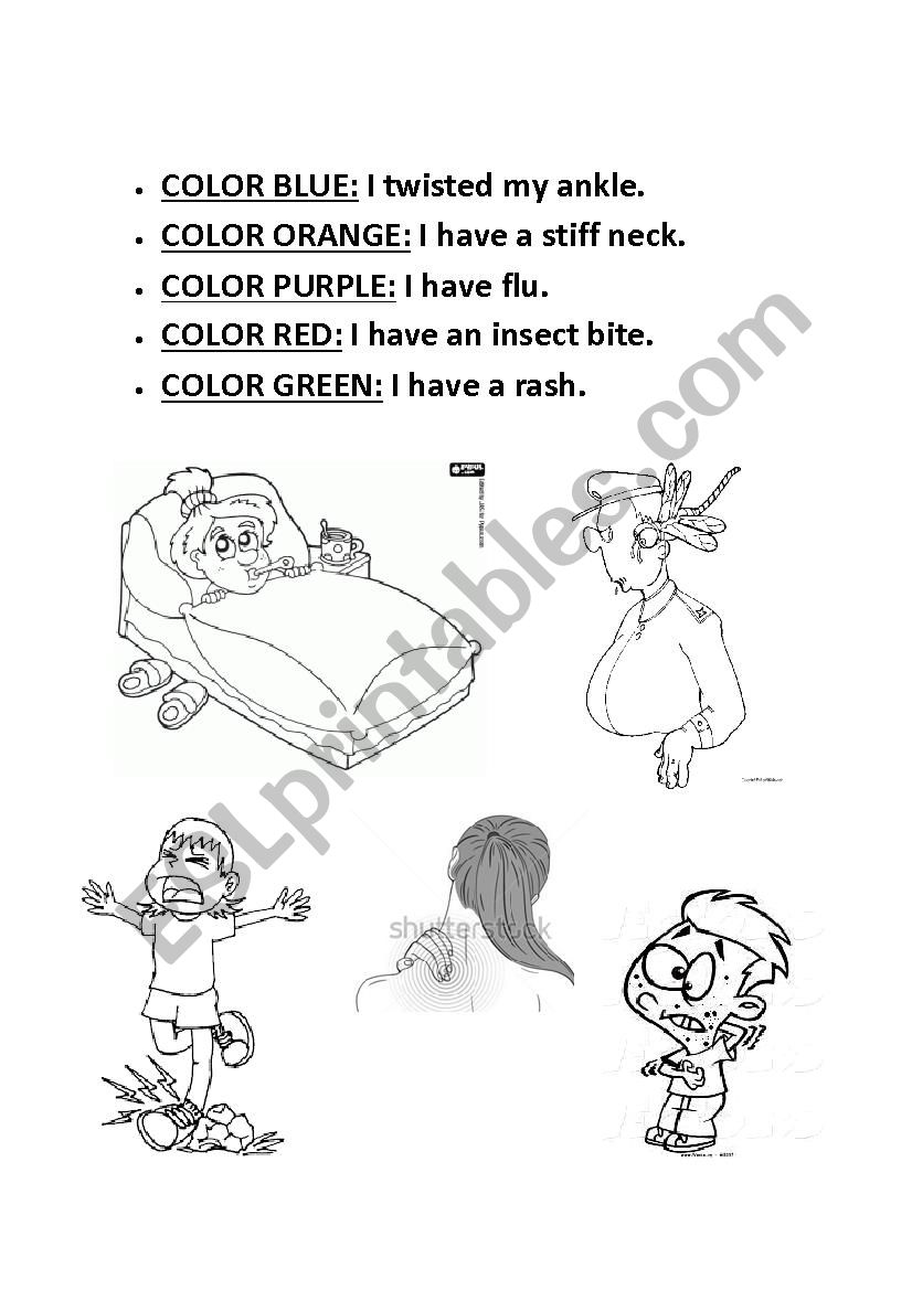 health problems worksheet