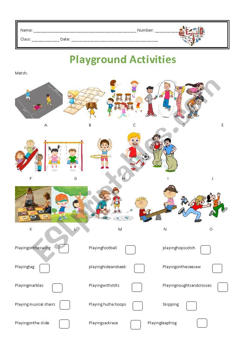 Playground activities - ESL worksheet by cafifeso