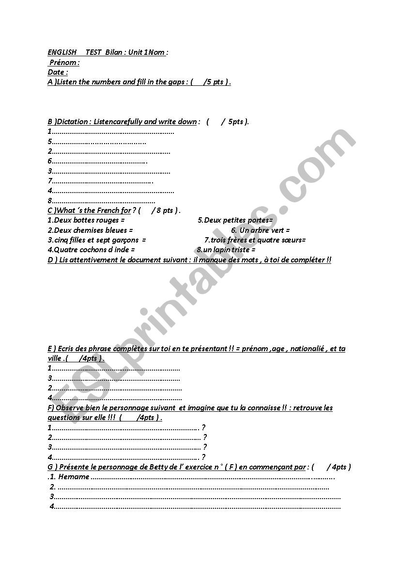 document worksheet