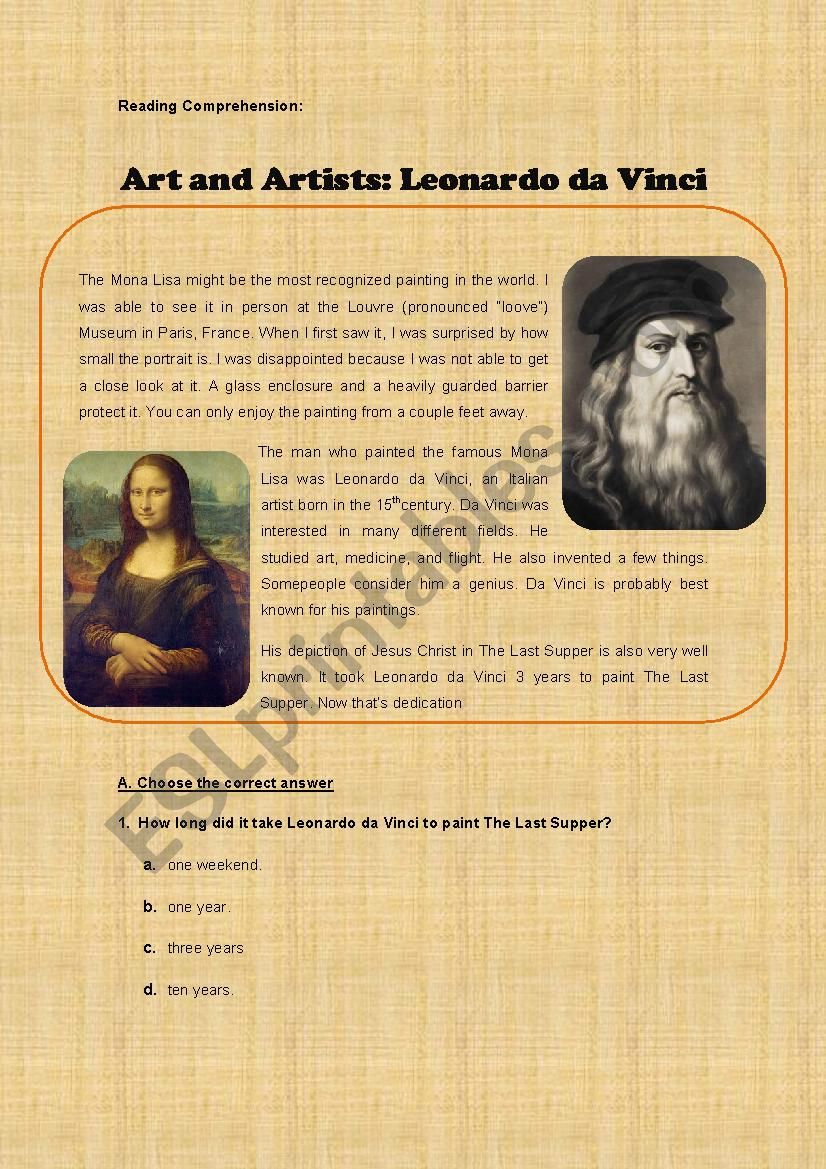 Art and Artists: Leonardo da Vinci