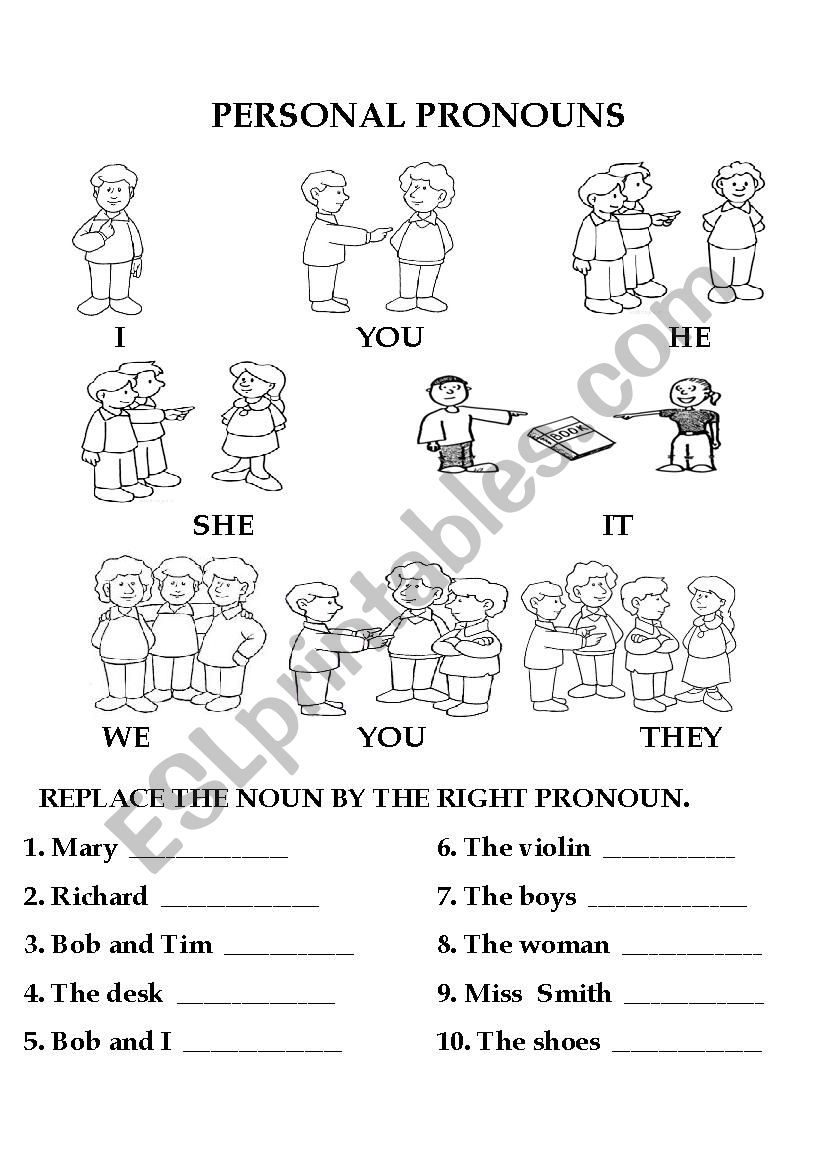 Personal Pronouns worksheet