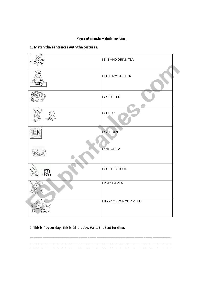present simple - daily routine