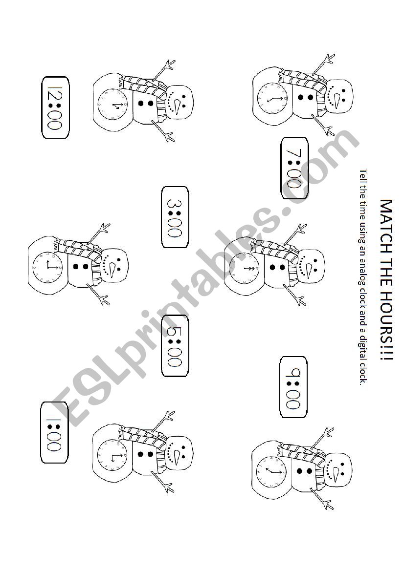 Clock_Winter worksheet