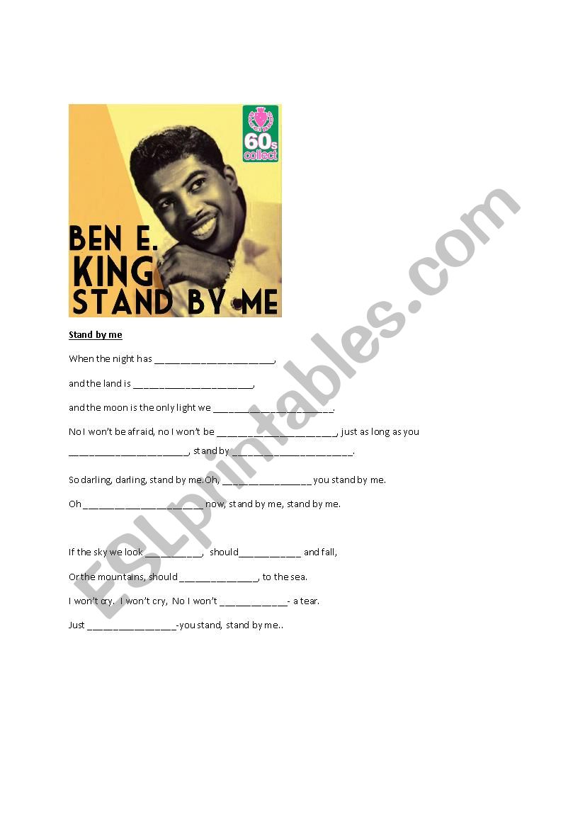 Stand by me worksheet