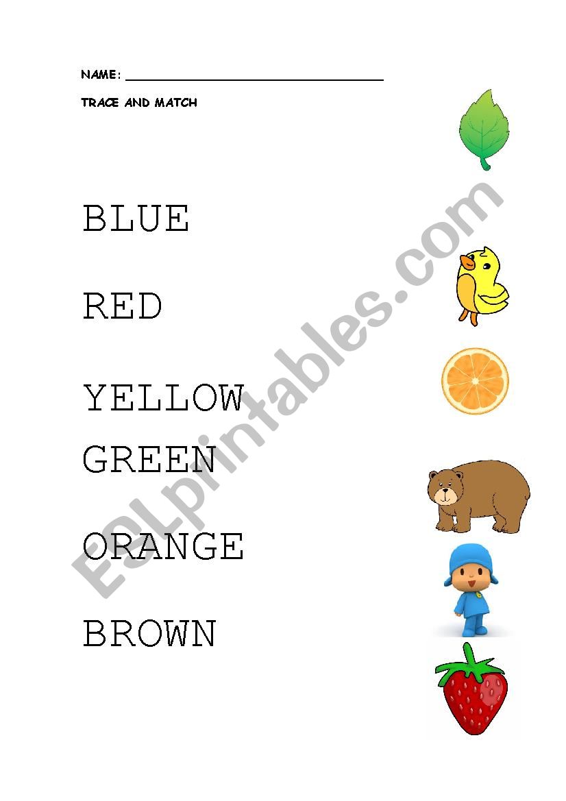 colours worksheet