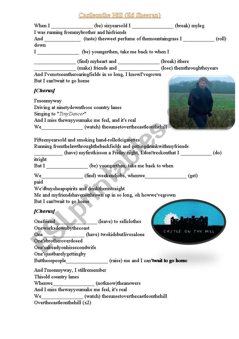 Castle on the Hill - Past simple Song Worksheet