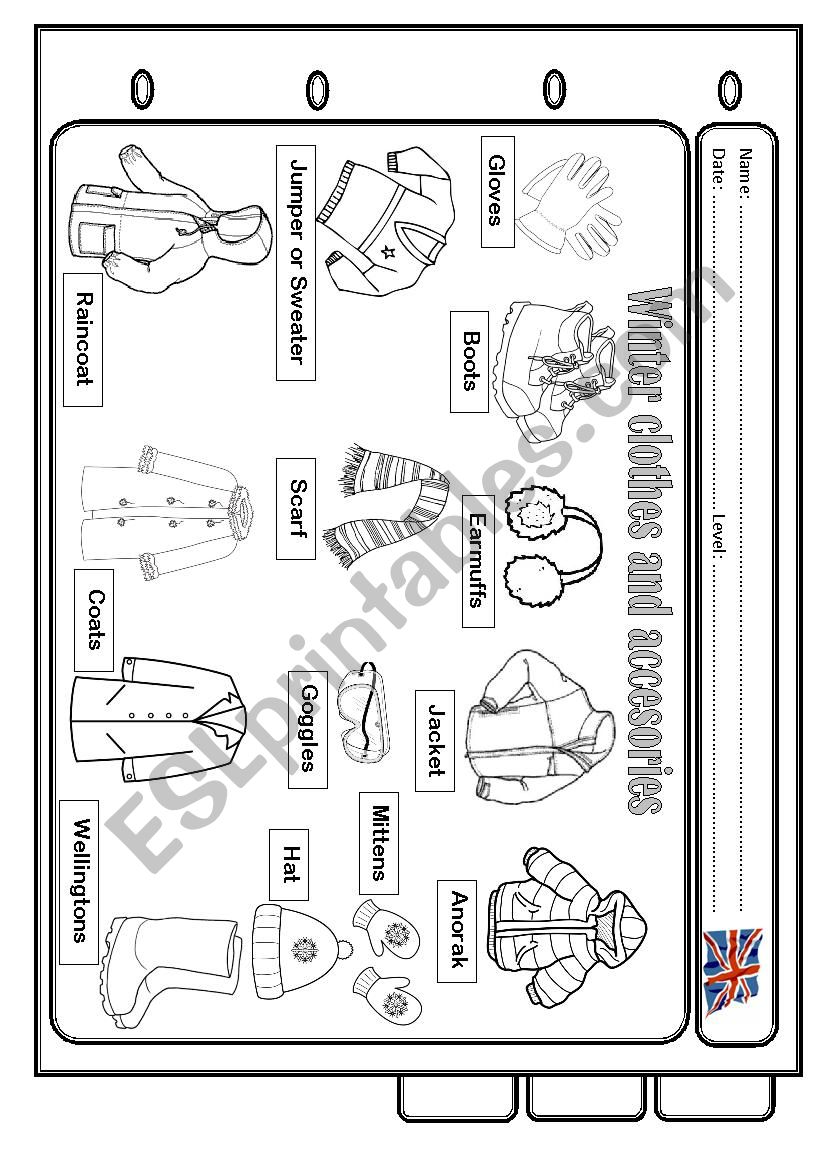 Winter clothes vocabulary - ESL worksheet by juanmi (m)
