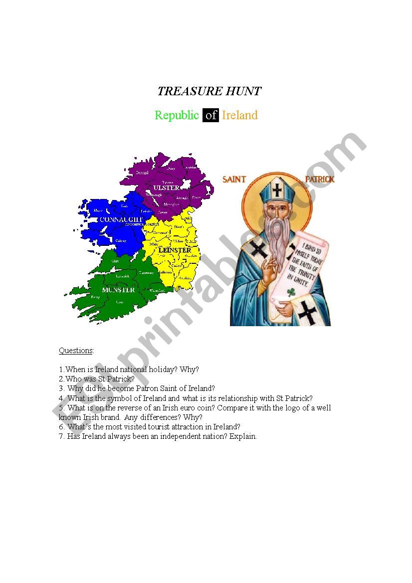 Treasure Hunt about the Republic of Ireland