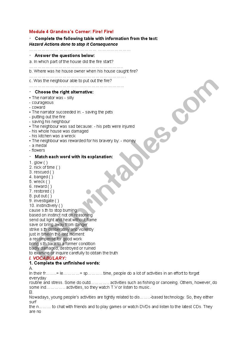 remedial work for 9th formers worksheet