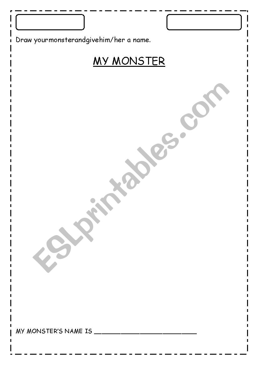 My Monster worksheet