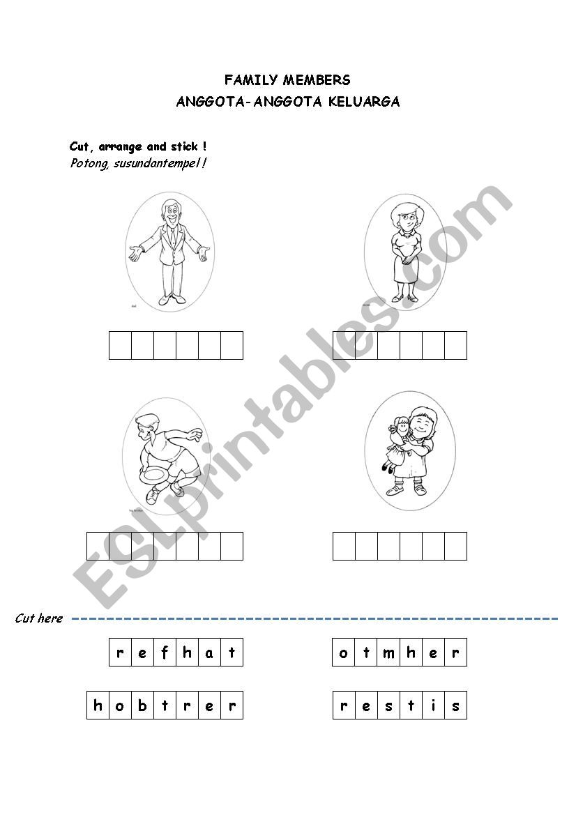 Family Member worksheet