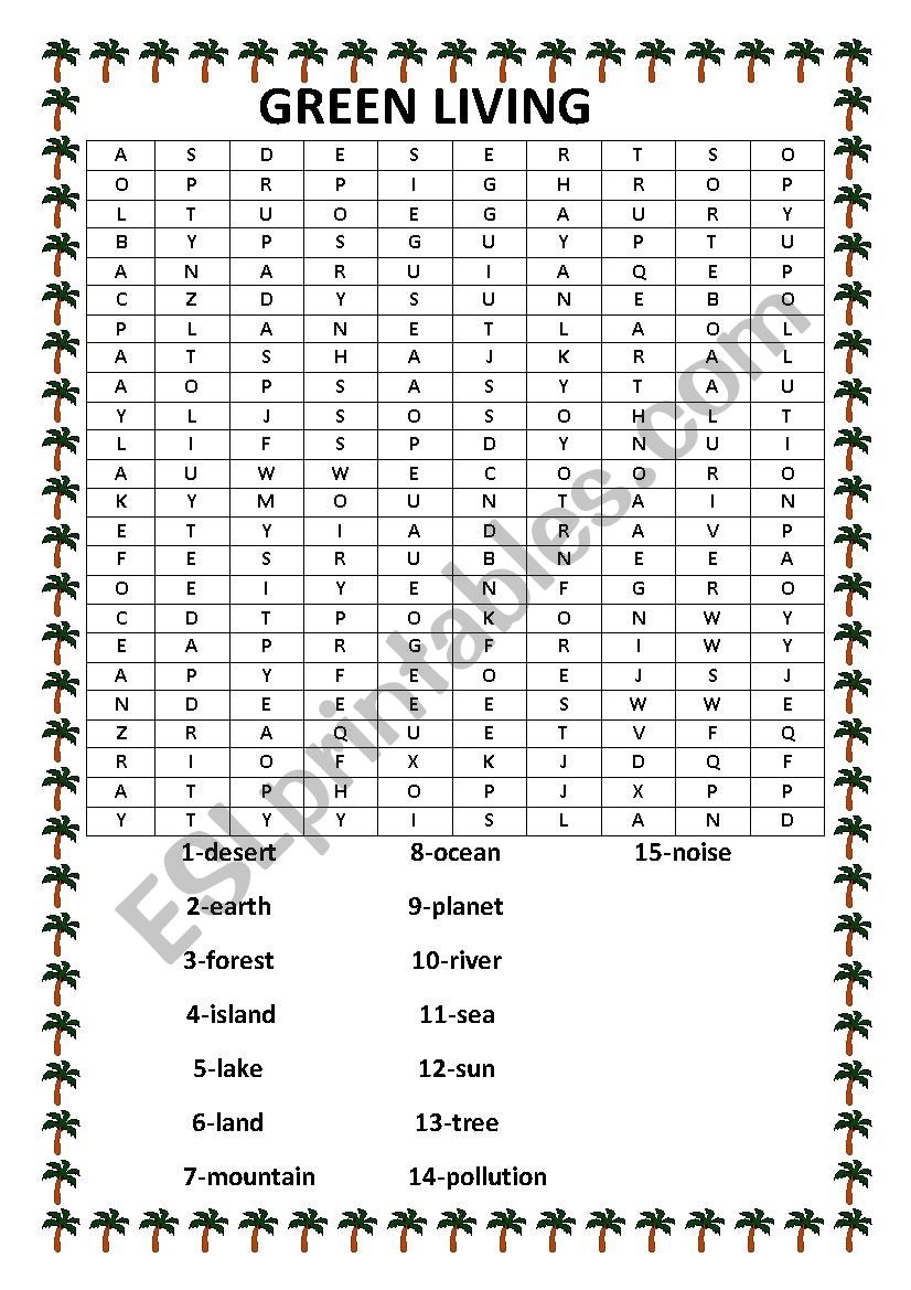 ENVIRONMENT worksheet