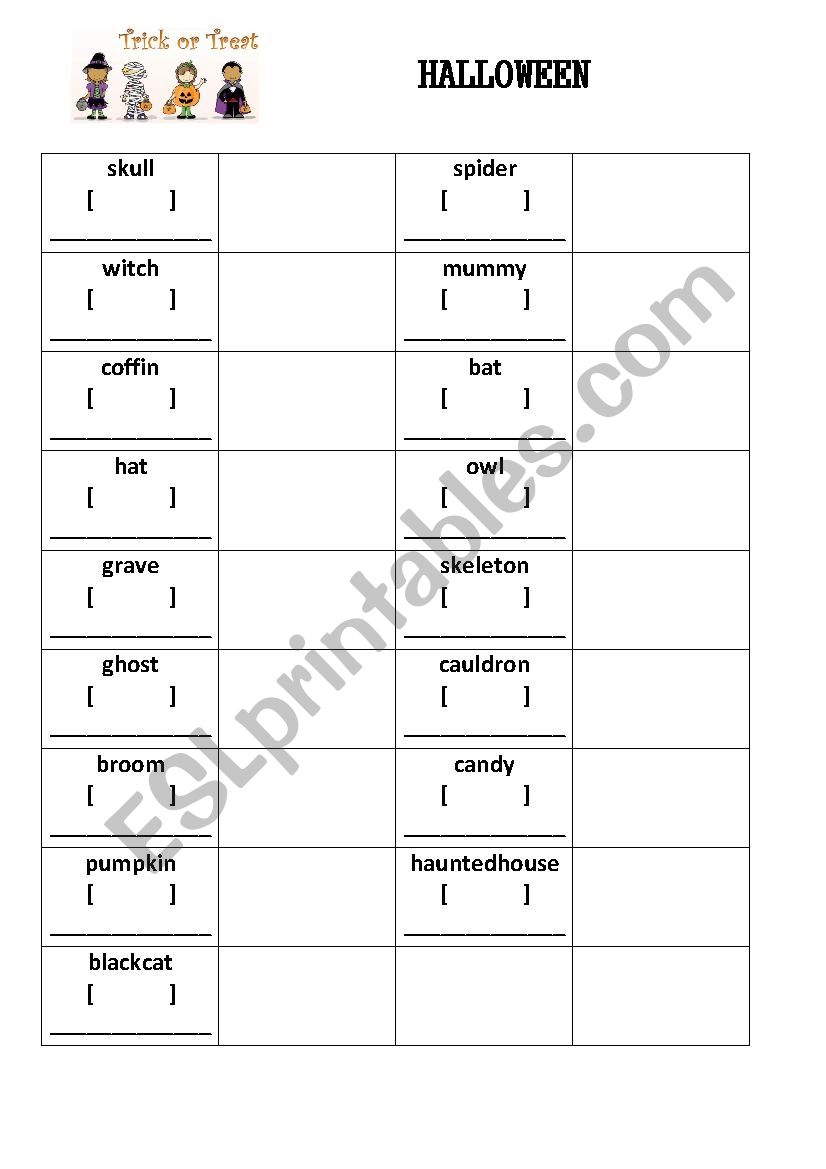 Halloween worksheet