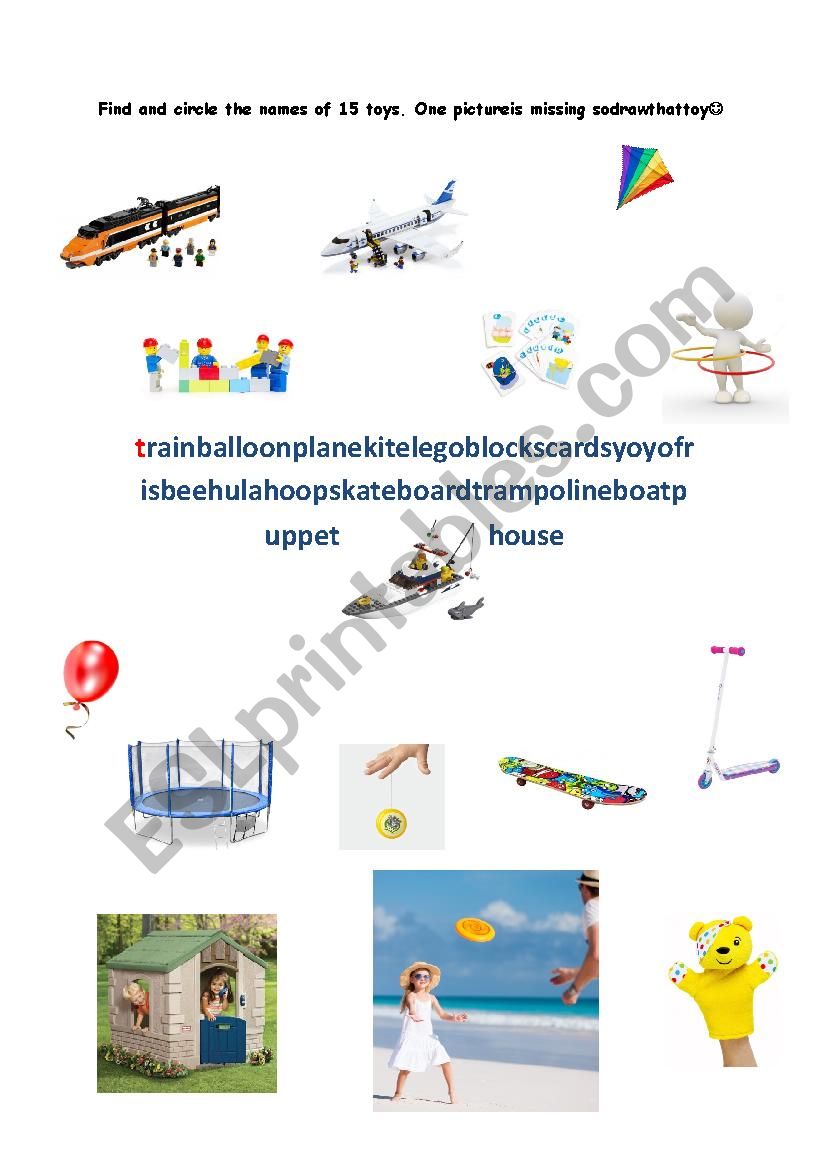 toys wordsearch worksheet