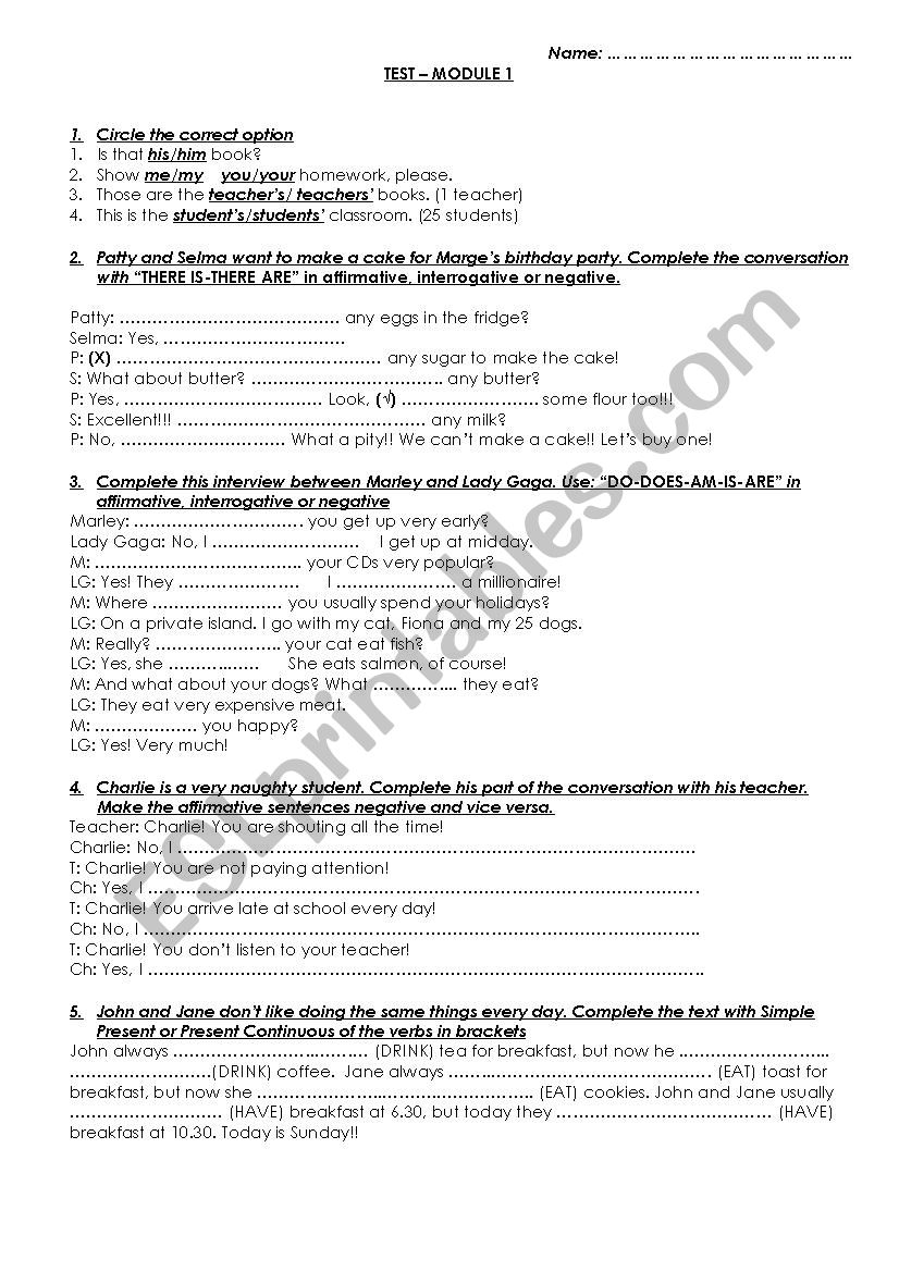 7-Log In 2-Module 1-Test.doc worksheet