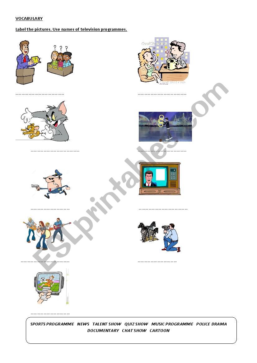 TV PROGRAMMES worksheet