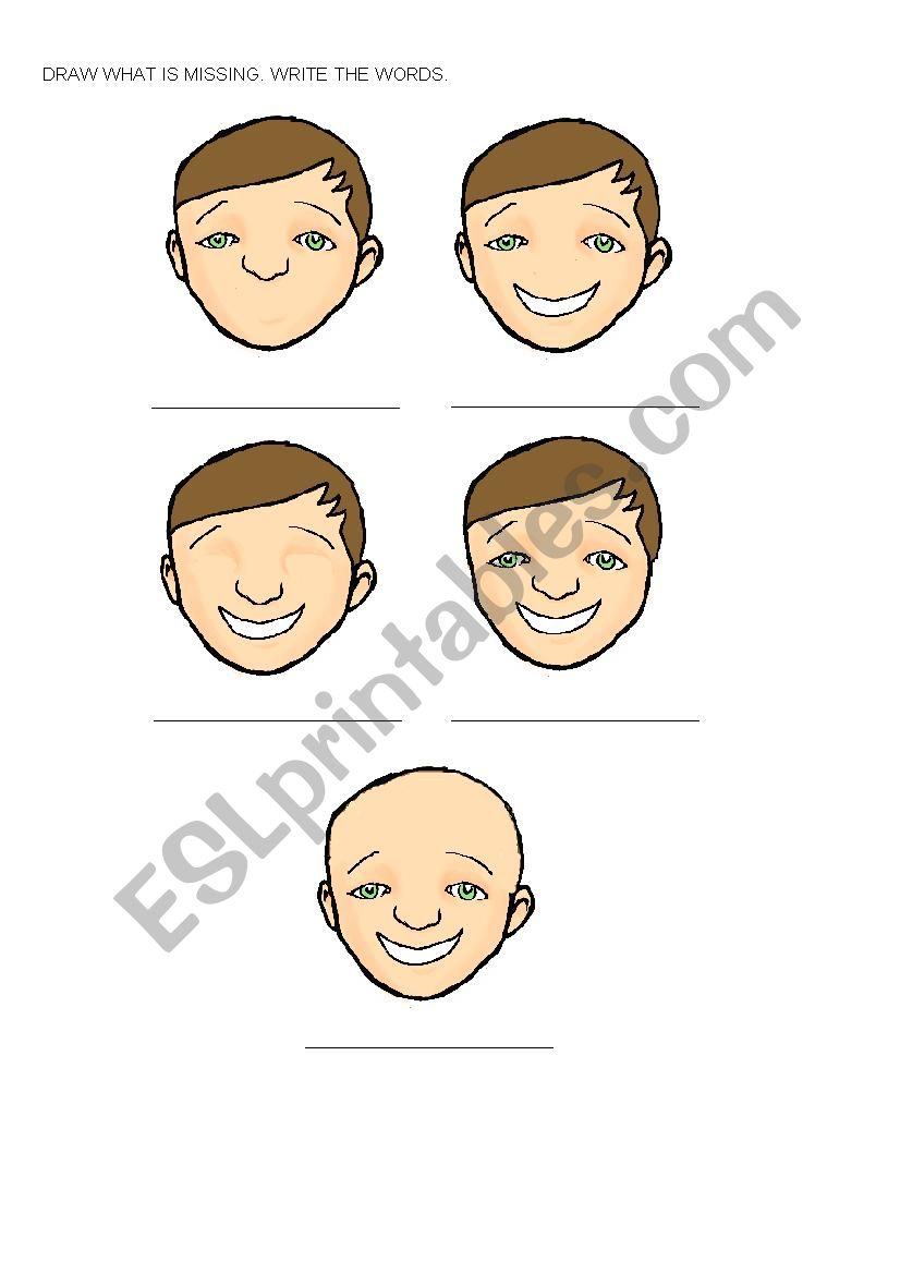 Parts of the face - ESL worksheet by felipetelesmar