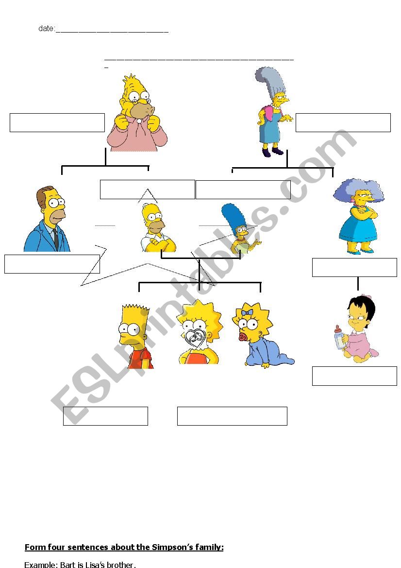 Family relations worksheet