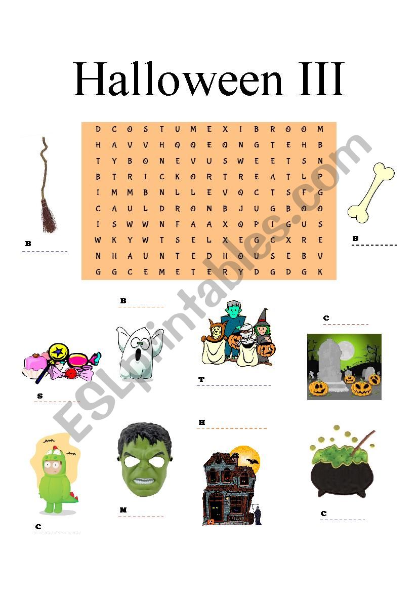 Halloween III worksheet