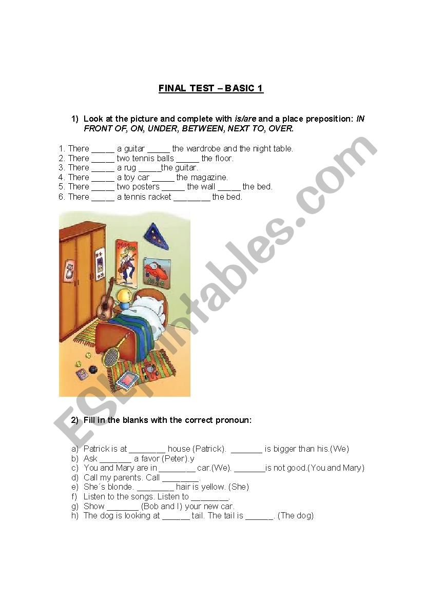 Test for basic students worksheet