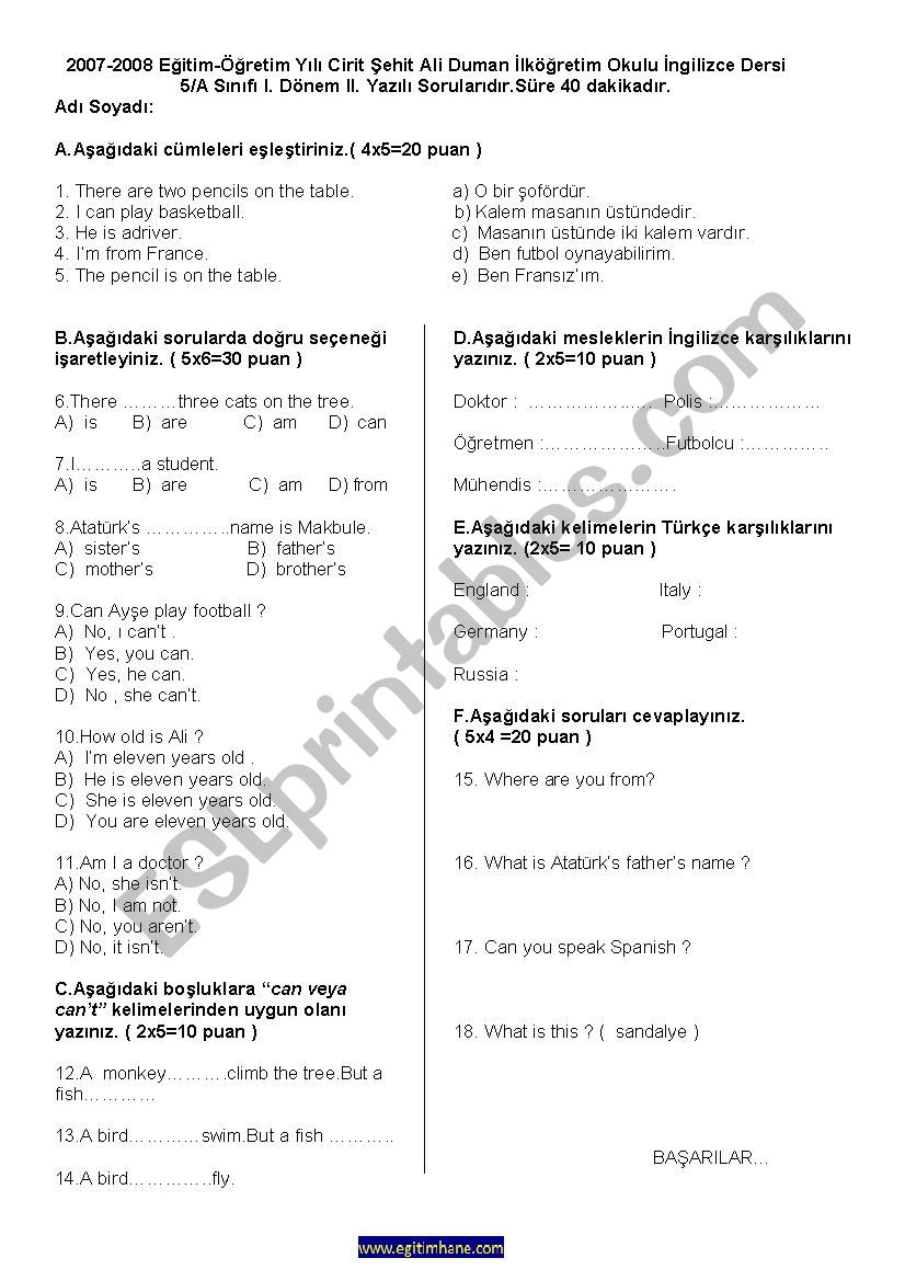 5th grade working sheet worksheet