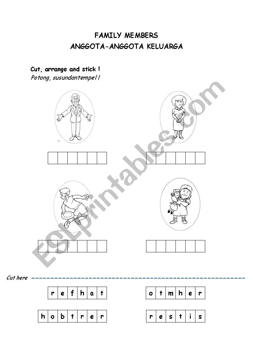 Family Member worksheet