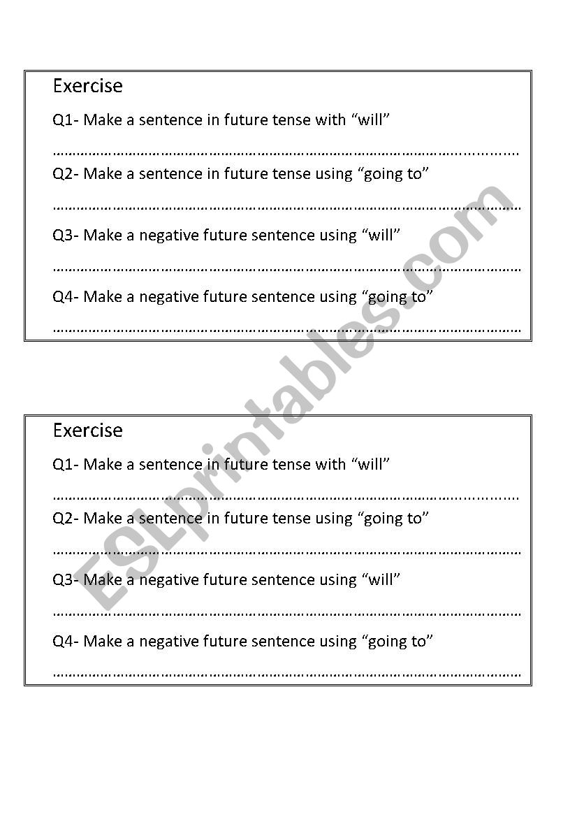 will vs going to worksheet