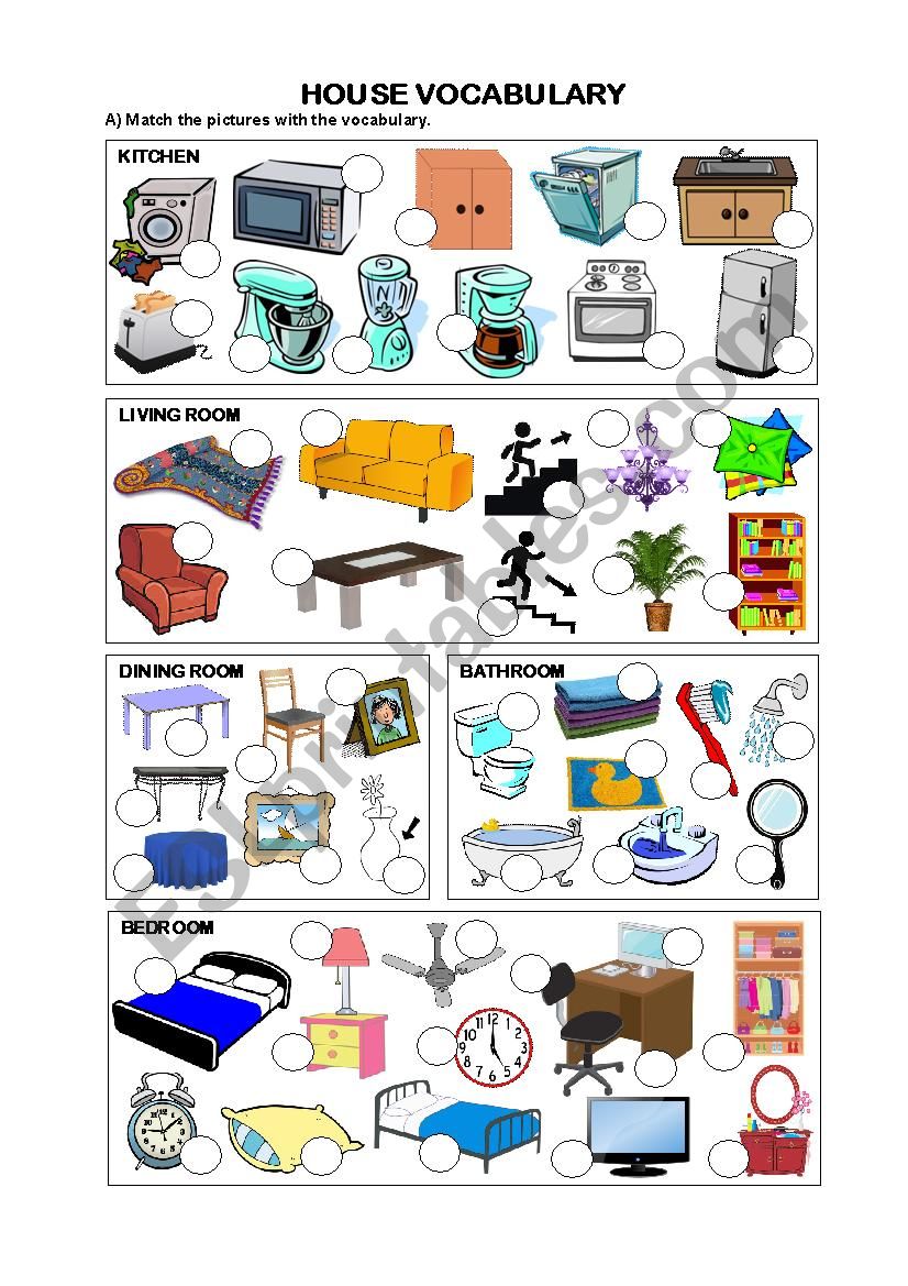 HOUSE VOCABULARY ESL Worksheet By Blizh