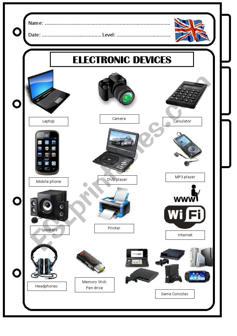 Electronic Devices ESL Worksheet By Juanmi m 