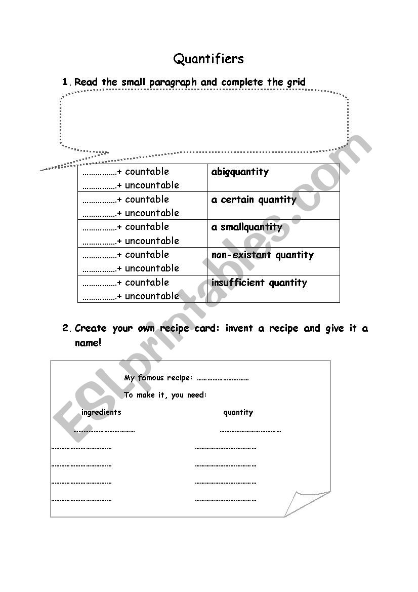 quantifiers worksheet