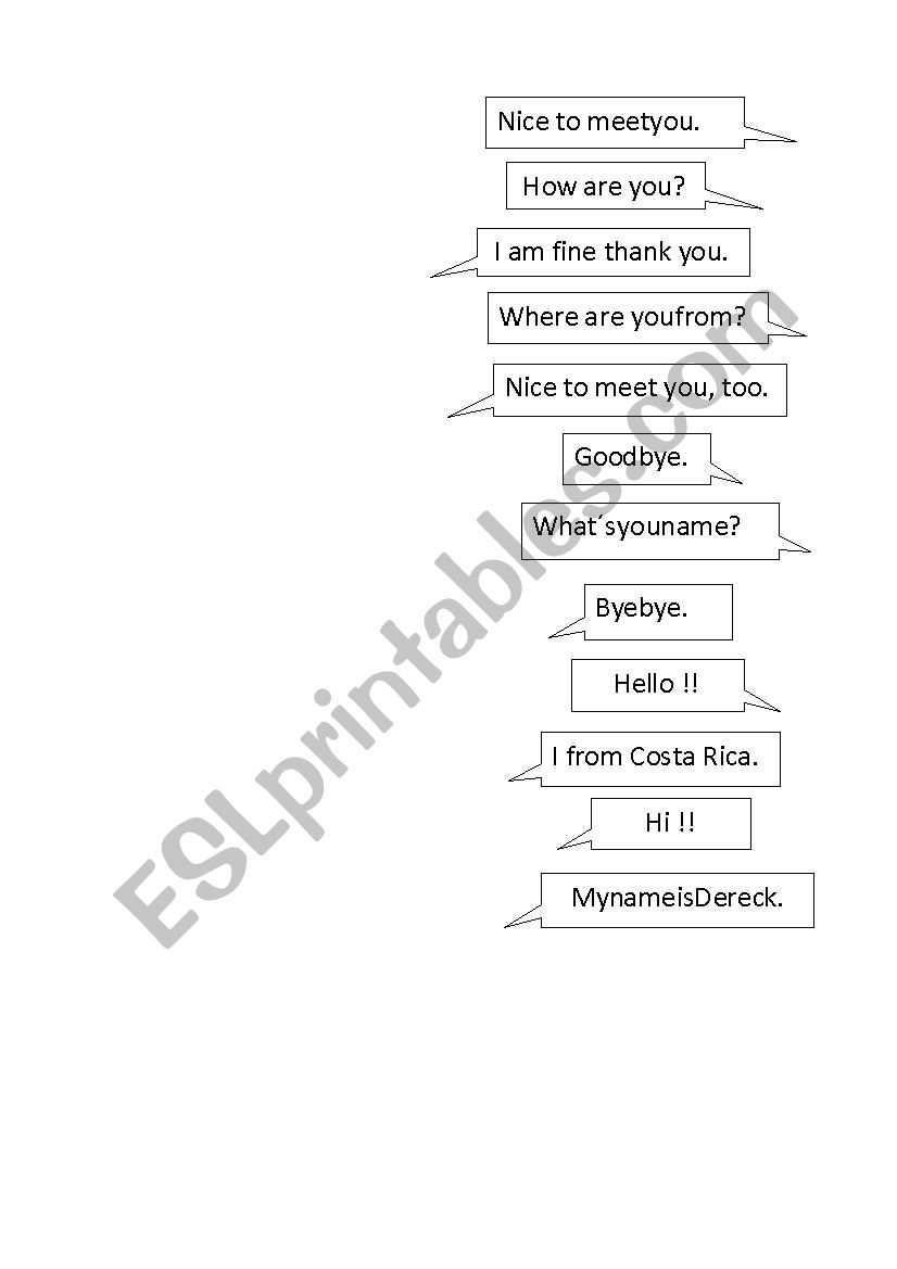 FORM A CONVERSATION worksheet