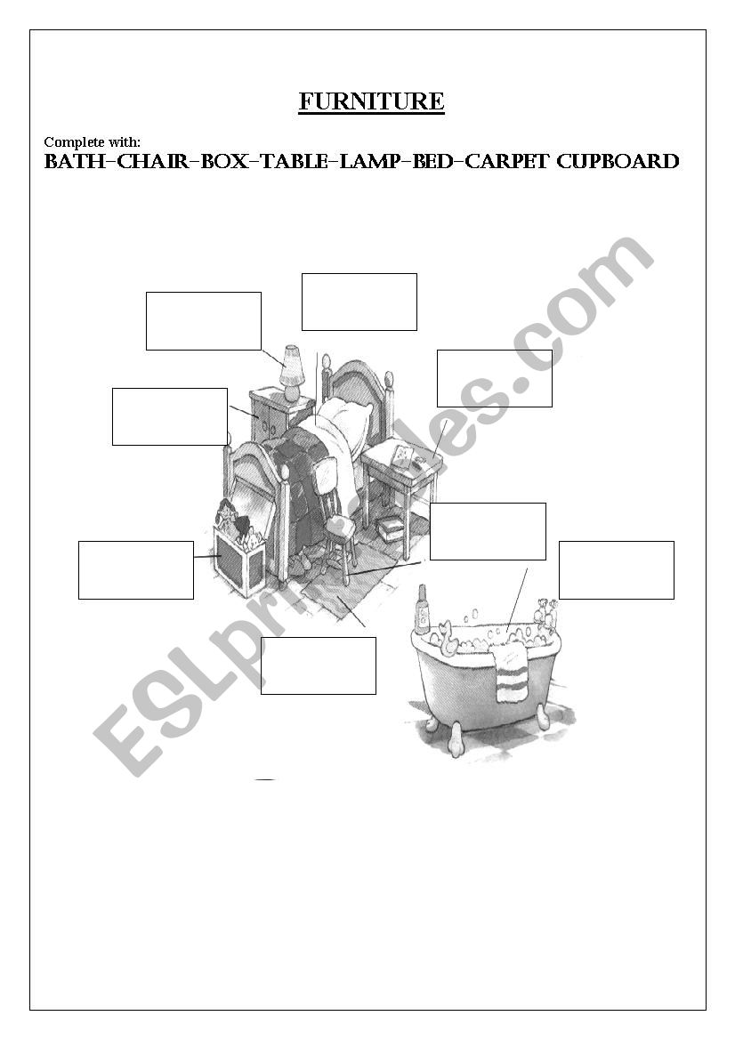 Furniture Vocabulary worksheet