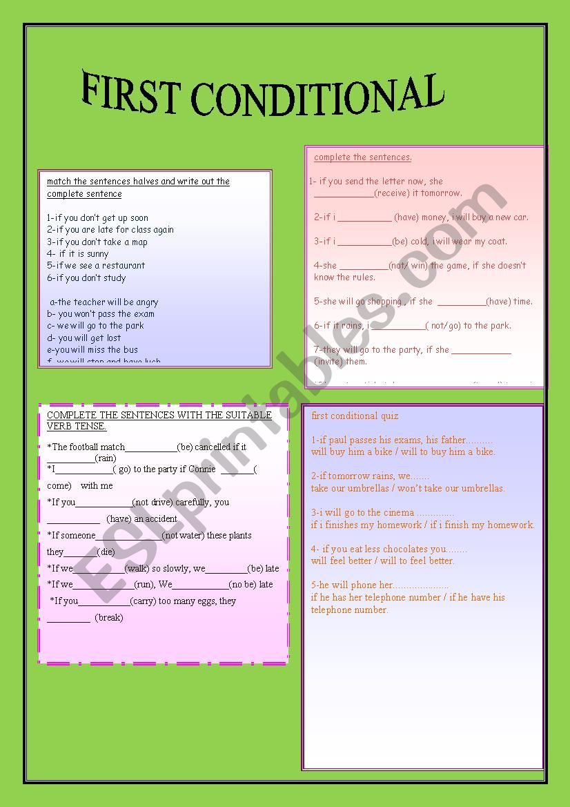 First Conditional Esl Worksheet By Hzhhzh