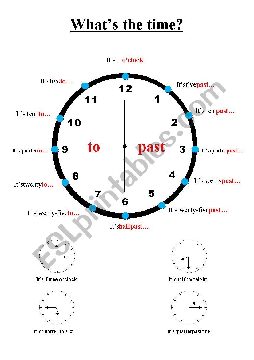 What´s the time? - ESL worksheet by Nadia30