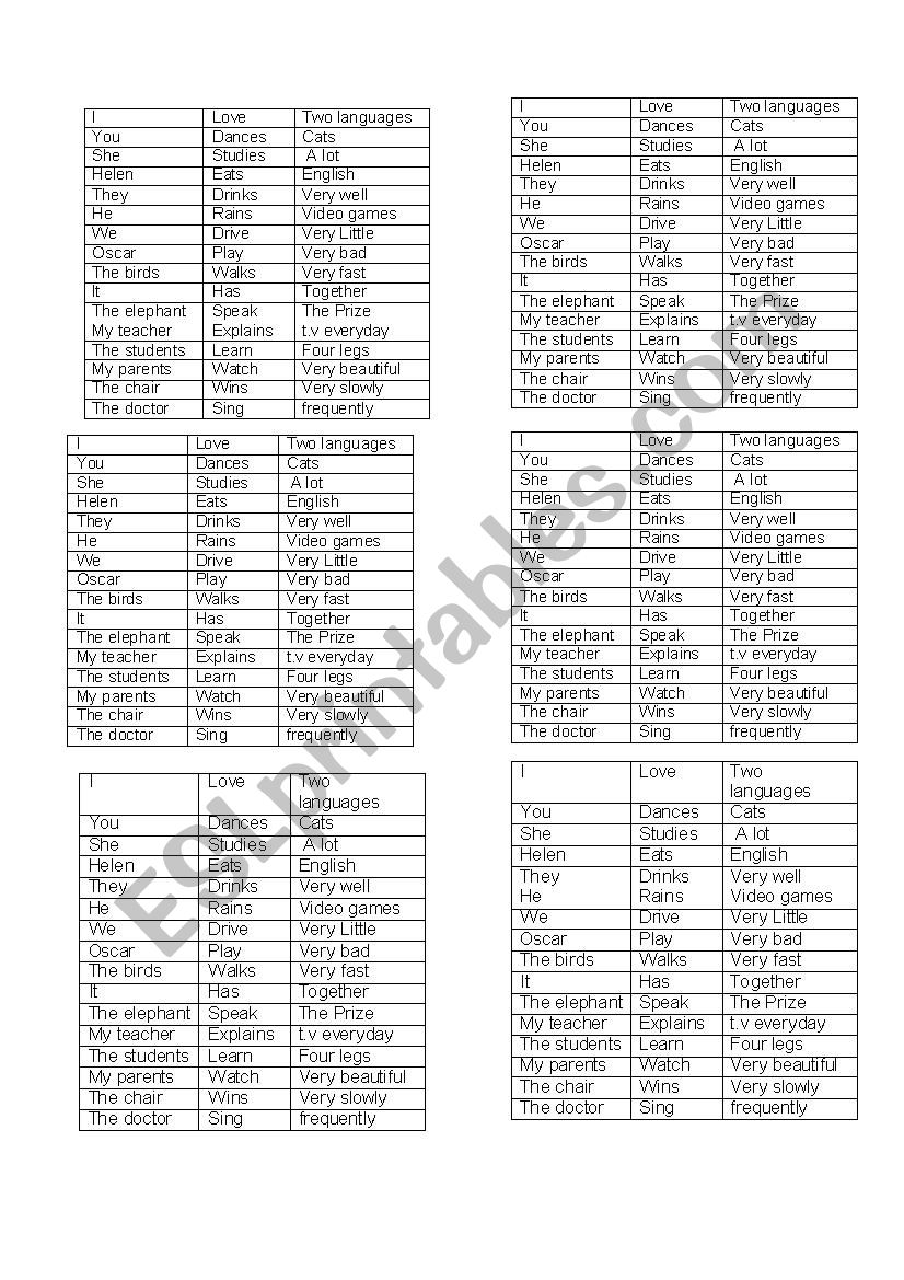 simple present tense worksheet