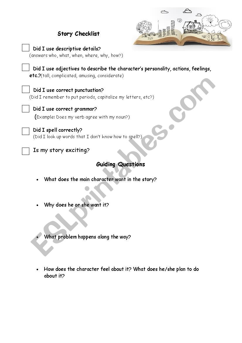 Story Checklist worksheet