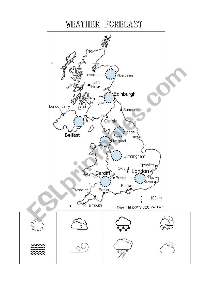 Weather Forecast activity - ESL worksheet by icanteach